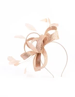 Sinamay Looped Bow Feather Fascinator