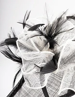 Black & White Sinamay Feathered Fascinator