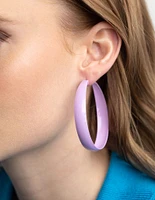 Purple Matte 60mm Hoop Earrings