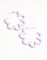 Lilac Squiggle Hoop Earrings