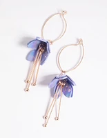 Rose Gold Flower Drop Earrings