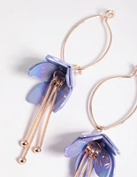 Rose Gold Flower Drop Earrings