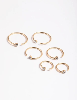 Gold Diamante Faux Ring