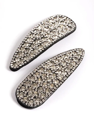 Diamante Teardrop Snap Clip Pack