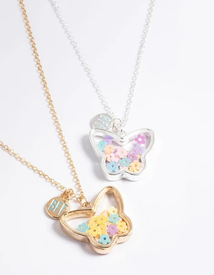 Mixed Butterfly Shaker Necklace Pack