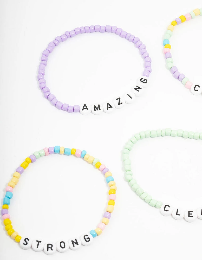 Kids Bead Brave Word Bracelet 5-Pack