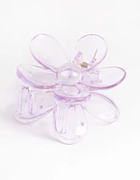 Kids Transparent Purple Daisy Flower Claw Clip