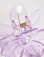 Kids Transparent Purple Daisy Flower Claw Clip