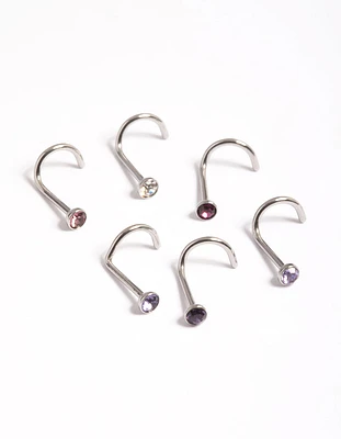 Surgical Steel Basic 6-Pack Nose Studs