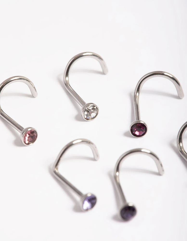 Surgical Steel Basic 6-Pack Nose Studs