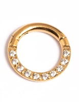 Gold Plated Titanium Cubic Zirconia 6mm Clicker