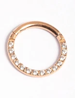 Rose Gold Titanium Cubic Zirconia 8mm Clicker