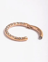 Rose Gold Titanium Cubic Zirconia 8mm Clicker