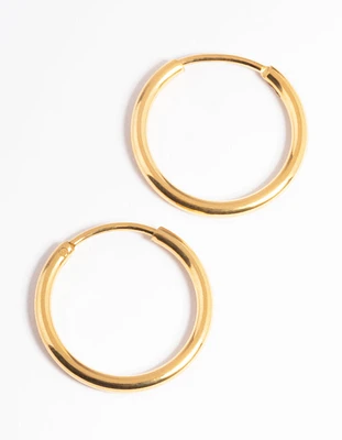 Gold Plated Stainless Steel Thin Small Huggie Earrings