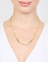 Waterproof Gold Plated Stainless Steel Open Oval Link Necklace