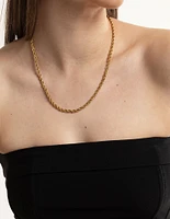 Gold Plated Stainless Steel Thick Twist Chain Necklace