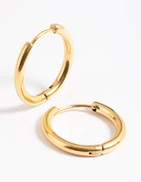 Gold Plated Surgical Steel Thin 12mm Hoop Earrings