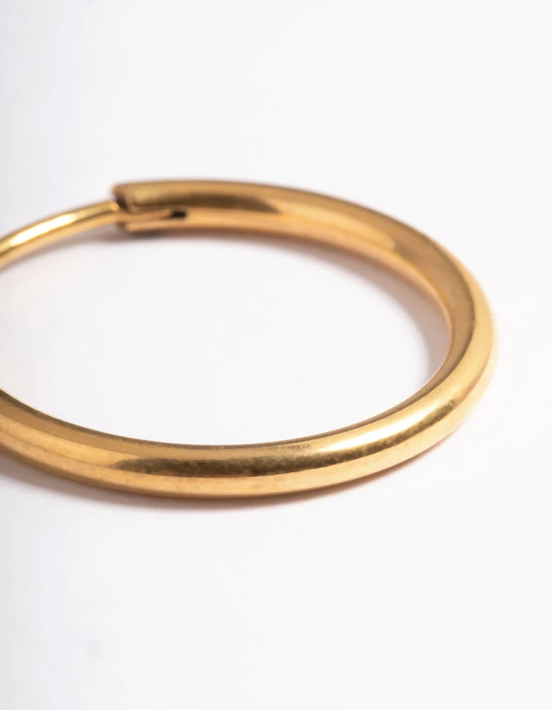 Gold Plated Surgical Steel Thin 18mm Hoop Earrings