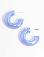 Acrylic Chubby Shiny Hoop Earrings