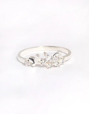 Sterling Silver Cubic Zirconia Butterfly Ring