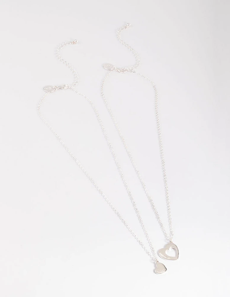 Silver Mumma Mini Heart Necklace Pack