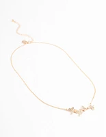 Gold Diamante Butterfly Necklace