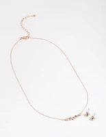 Rose Gold Diamante Bubble Necklace & Stud Earrings