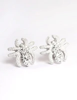 Silver Spider Stud Earrings