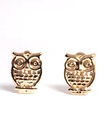 Gold Owl Stud Earrings