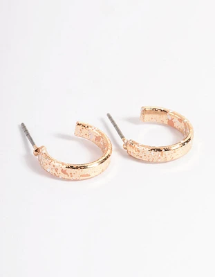 Gold Splatter Huggie Earrings