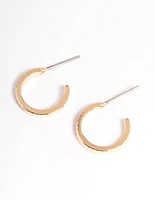 Gold Fine Line Huggie Earrings