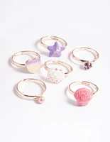 Kids Rose Gold Seaside Ring 6-Pack