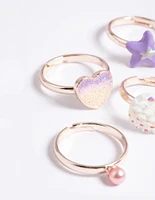 Kids Rose Gold Seaside Ring 6-Pack