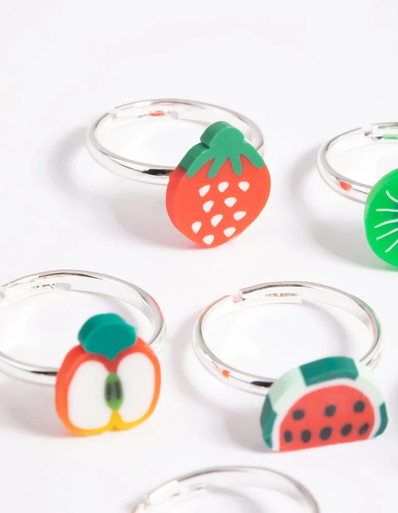 Kids Fimo Fruits Ring 6-Pack