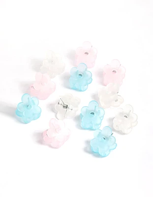 Kids Frosted Flower Claw Clip Pack