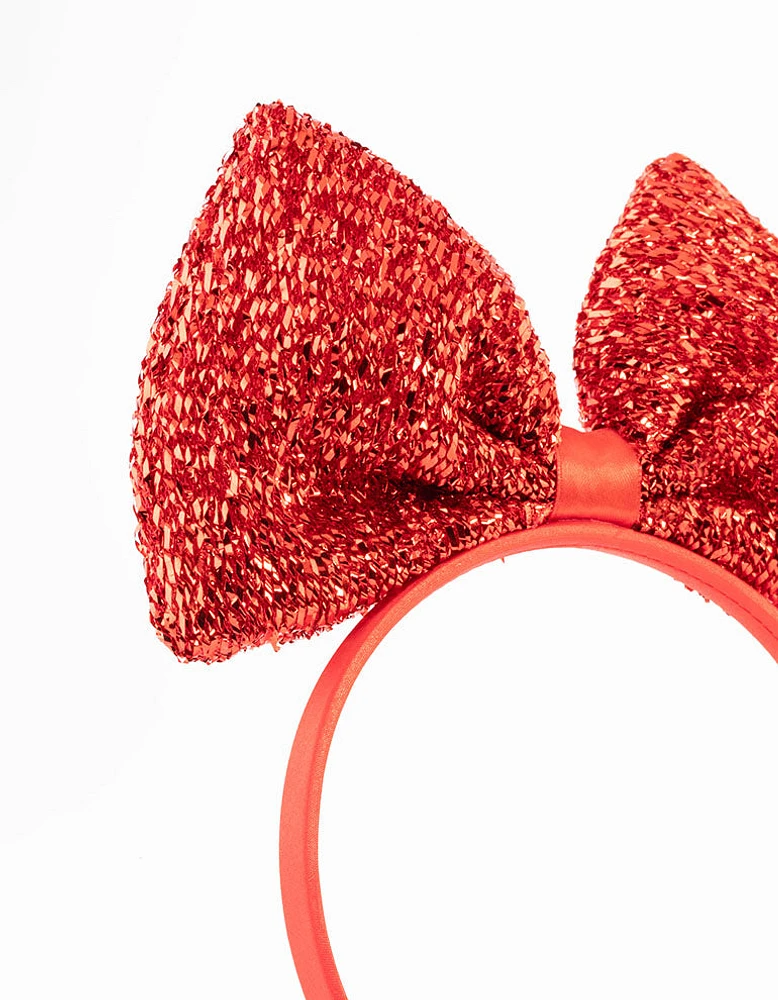 Kids Fabric Statement Sparkle Bow Headband