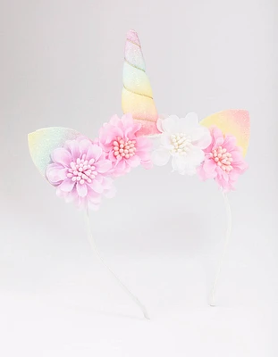 Kids Rainbow Unicorn & Flower Headband