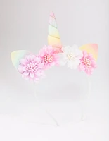 Kids Rainbow Unicorn & Flower Headband
