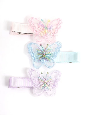 Kids Fabric Butterfly Clips Pack