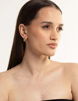 Gold Plated Bold Tapered Hoop Earrings