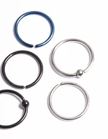 Titanium Metalic Nose Rings 6-Pack