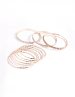 Rose Gold Glitter Cupchain Bangle Pack