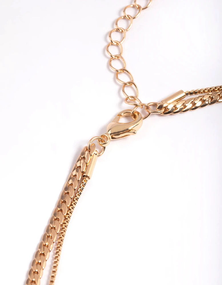 Gold Dainty 2 Row Chain Necklace