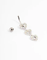 Surgical Steel Double Heart Belly Ring