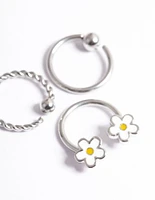 Surgical Steel Daisy Earrings Pack