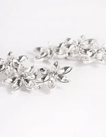 Silver Diamante Flower Clip Pack