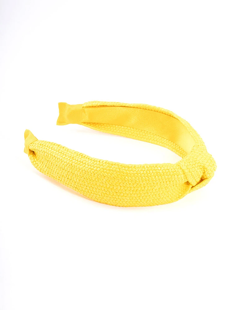 Yellow Fabric Woven Knot Headband