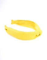 Yellow Fabric Woven Knot Headband