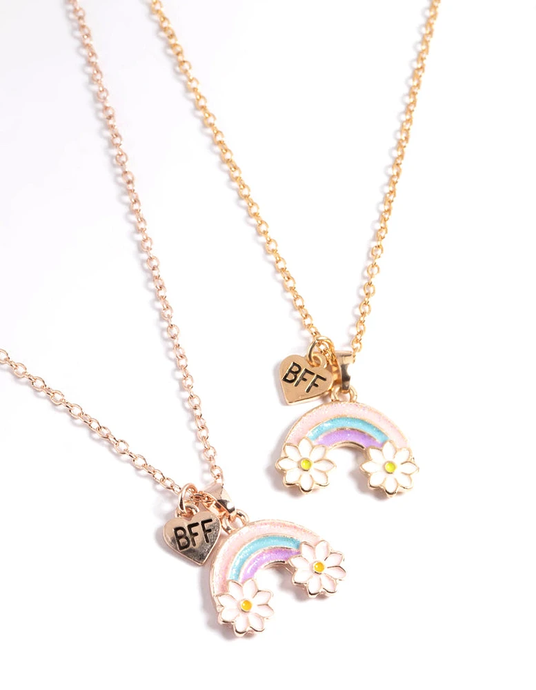 Kids Rainbow Daisy BFF Necklace Pack