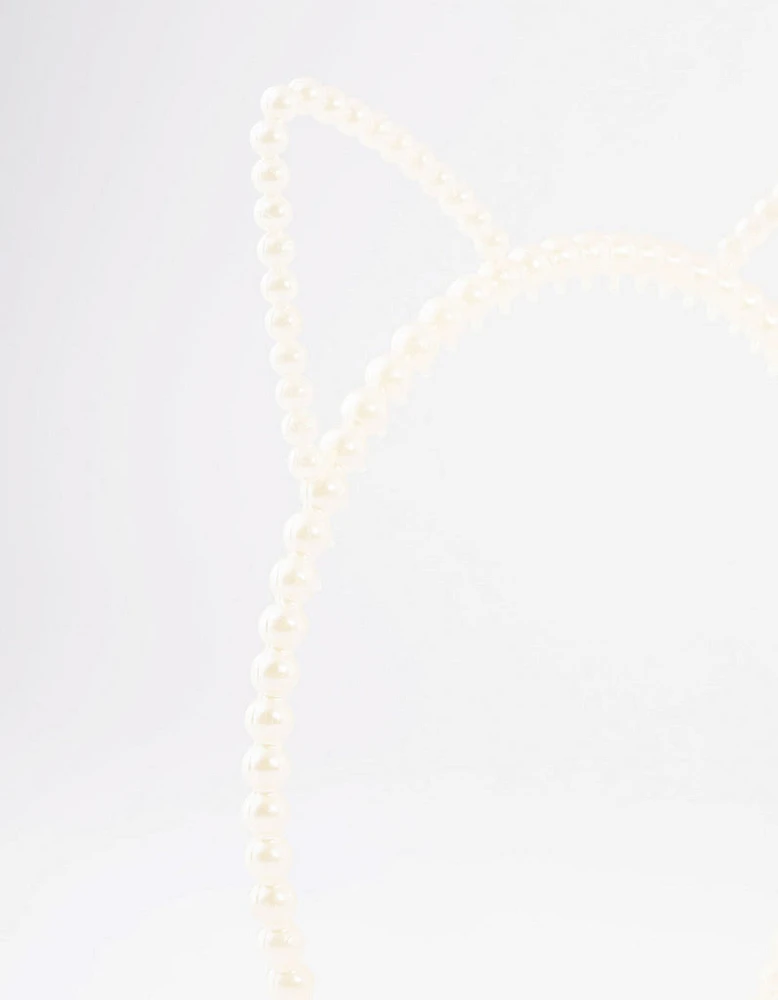 Kids Plastic Cat Ear Pearl Headband